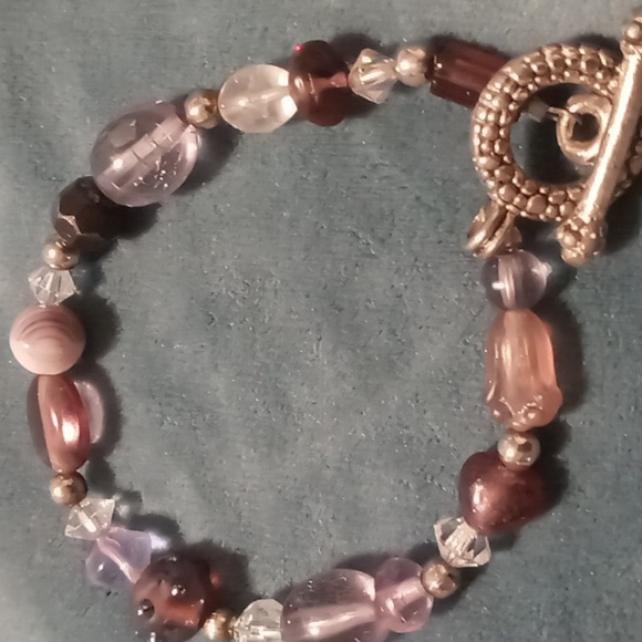 Wrap & toggle brackets 2 brackets toggle sz 7.5 wrap art glass and resin - Picture 2 of 11